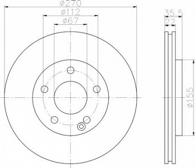 HELLA PAGID 8dd355110231 -  Тормозной диск